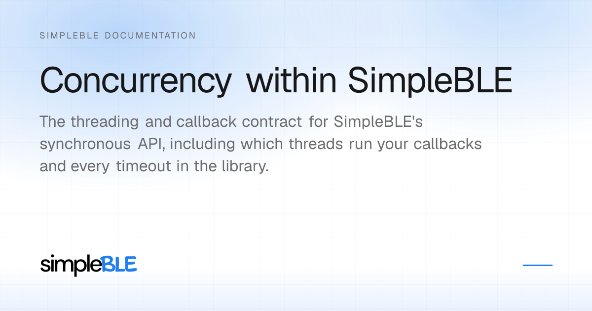 Concurrency within SimpleBLE
