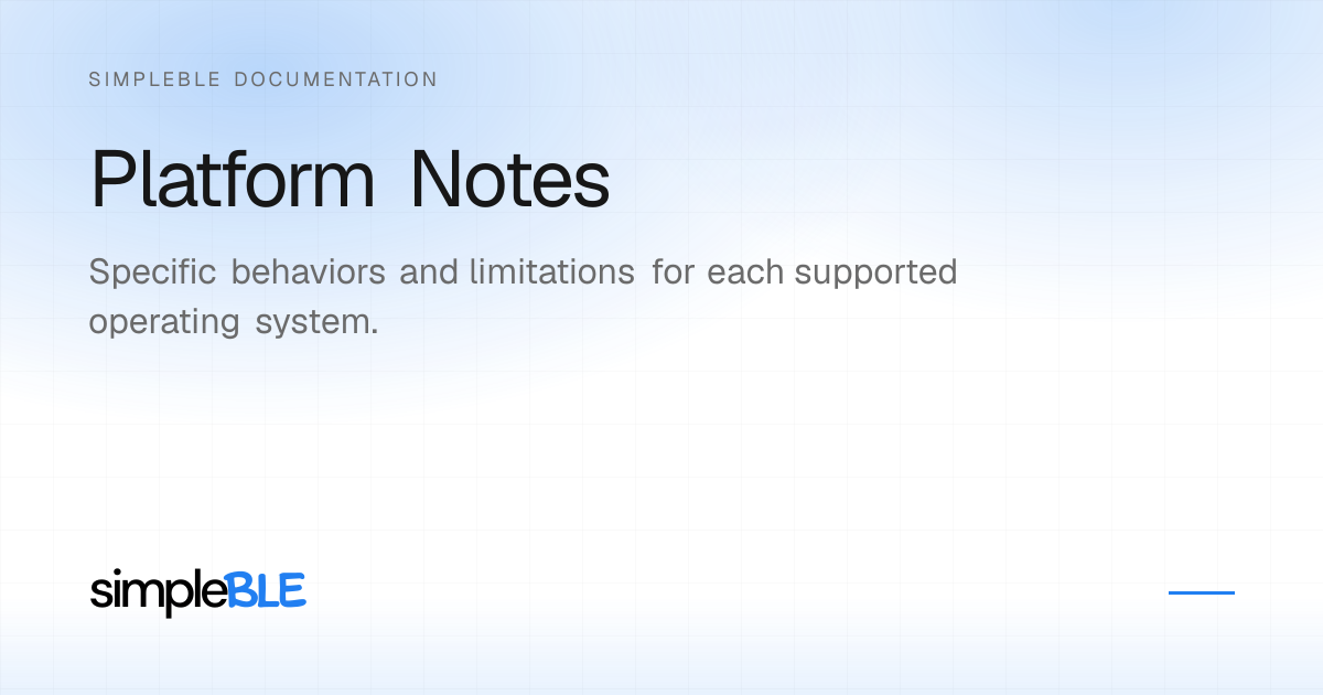 Platform Notes